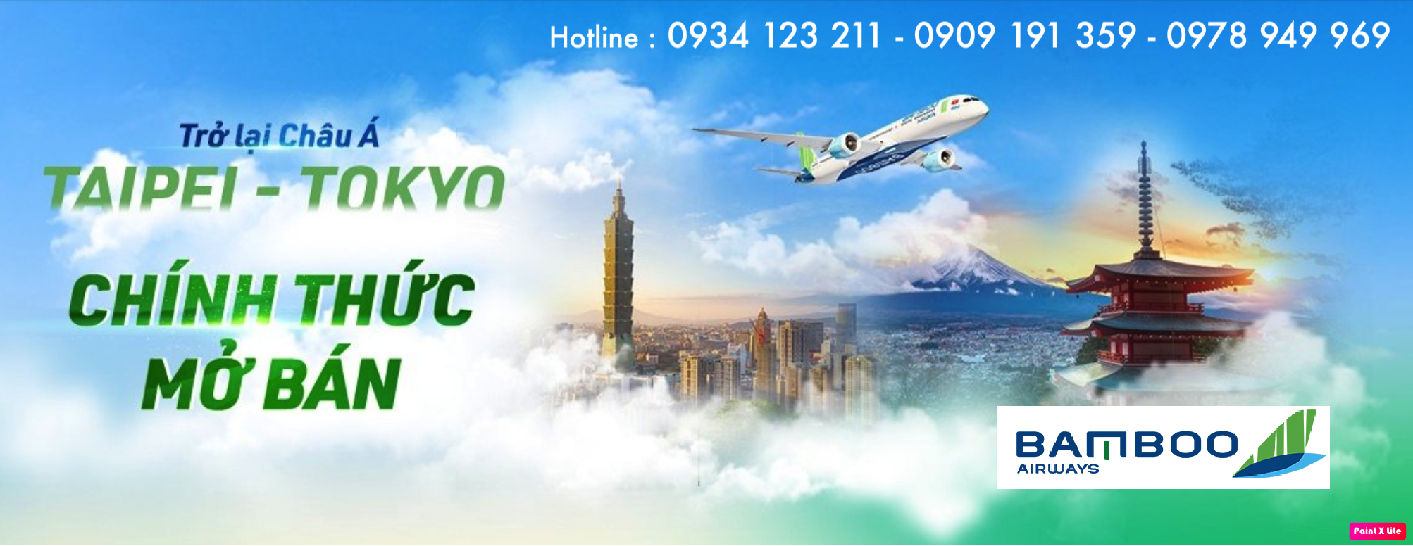 Bamboo Airways Chính thức mở bán vé bay thẳng Đài Bắc (Taipei), Tokyo